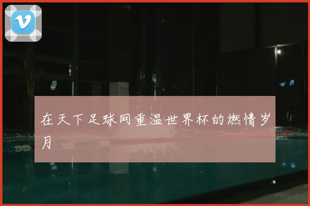 在天下足球网重温世界杯的燃情岁月